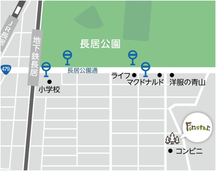 最寄駅からフォレスターまでの地図